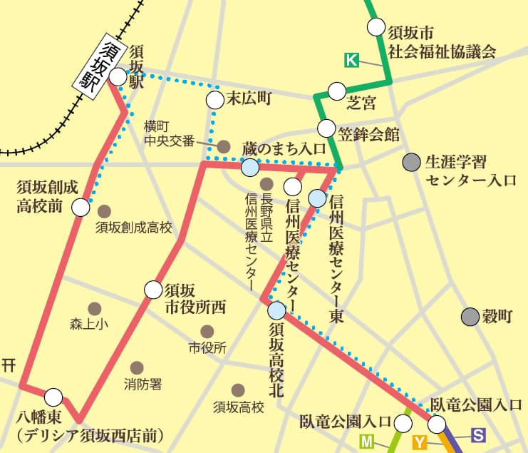 マップ（新西回りルート、朝便ルート）