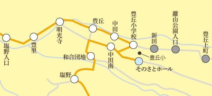 マップ（そのさとホール、豊丘小学校）